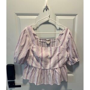 Women's‎ Arula Purple Striped Baby Doll Top Size X